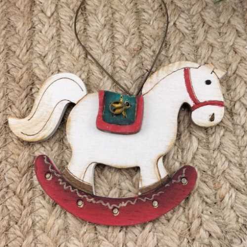 Christmas Rocking horse Primitive Decoration - The Homespun Loft