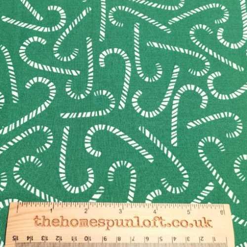 Elf Green Candy Cane Christmas Fabric - The Homespun Loft
