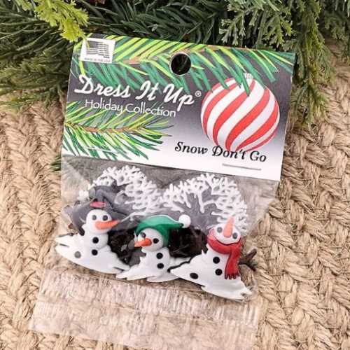 Snow Don't Go Christmas Snowmen Button Pack - The Homespun Loft