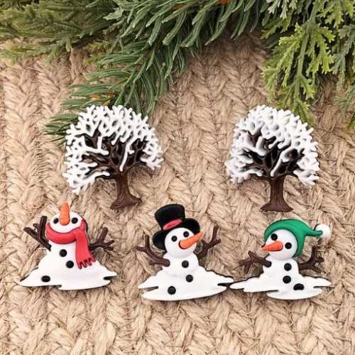 Snow Don't Go Christmas Snowmen Button Pack - The Homespun Loft