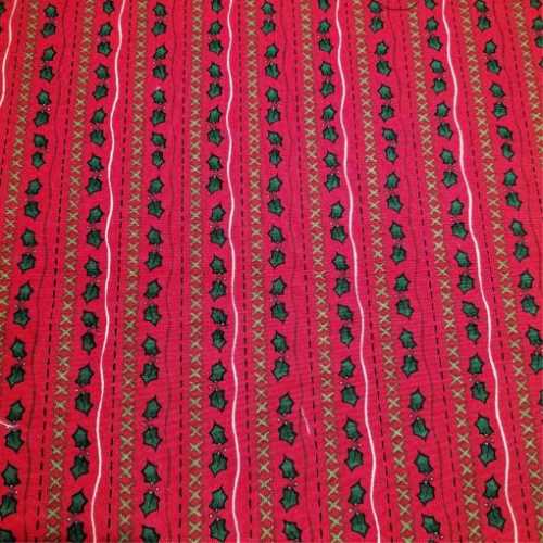 Jolly St Nick Christmas Holly Cotton Fabric - The Homespun Loft