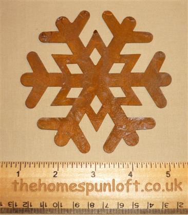 10cm Rusty Tin Primitive Snowflake