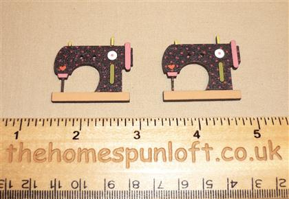 2 Sewing Machines - Wooden Button Pack