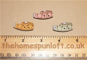 3 Sewing Tape Measures - Wooden Button Pack
