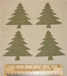 4 IRON ON Evergreen Tree Fabric Die Cuts