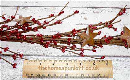 Pip Berry Garland with Rusty Stars 5ft
