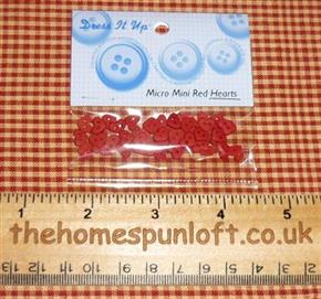 6mm Mini Red Heart Crafting Buttons