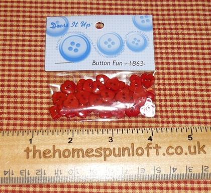 8mm Red Heart Crafting Buttons