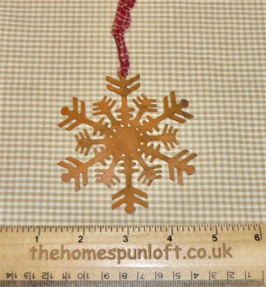 9.5cm Rusty Tin Prim Snowflake Christmas Decor