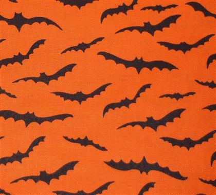 Burnt Orange Halloween Bats Fabric Autumn Fall