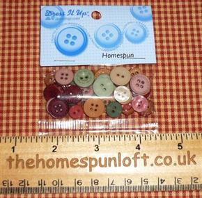 Homespun Muted Primitive Round Decorative Buttons