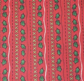 Jolly St Nick Christmas Holly Cotton Fabric