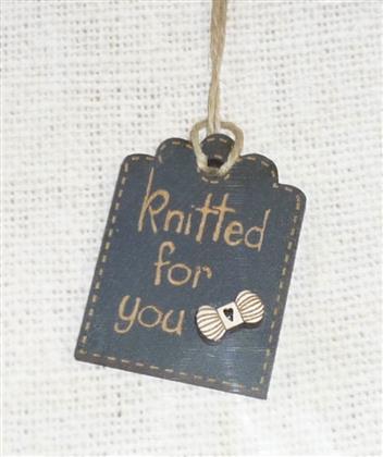 Knitted For You Hand Painted Wooden Gift Tag