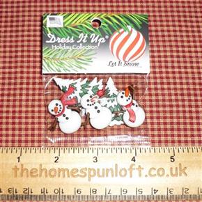 Let it Snow Christmas Dress it Up Button Pack