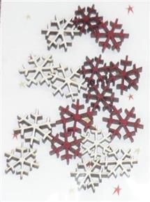 Pack of 16 Primitive Christmas Snowflake Buttons