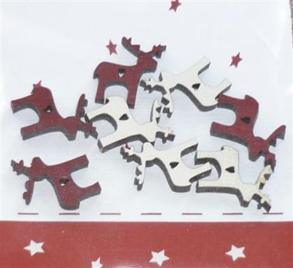 Pack of 8 Primitive Christmas Reindeer Buttons