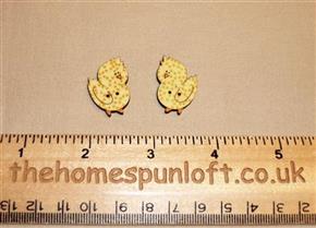 Pair of Easter Spring Chick Wooden Buttons