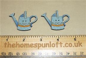 Pair of Watering Can Wooden Sew Thru Buttons