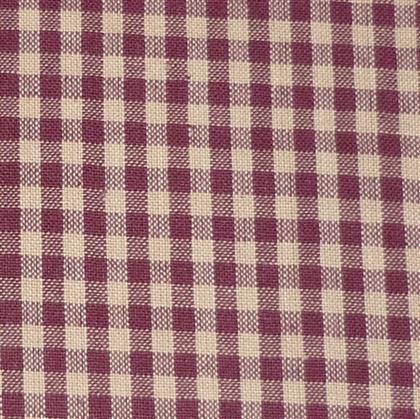 Primitive Burgundy/Tan Homespun Check Fabric