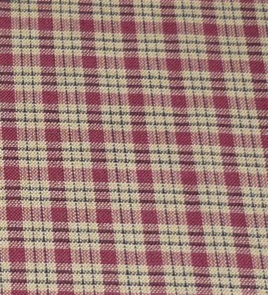 Primitive Burgundy/Taupe Check Homespun Fabric
