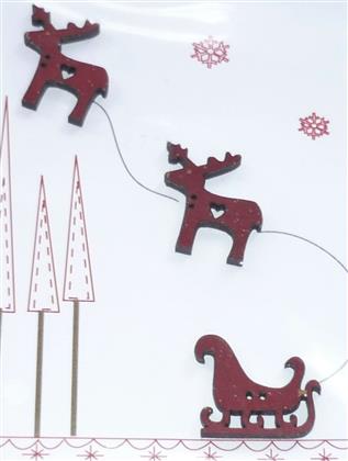 Primitive Christmas Sleigh and Reindeer Buttons