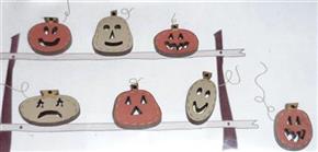 Primitive Jack O Lantern Pumpkin Wooden Buttons