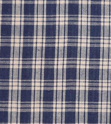 Primitive Navy/Tan Homespun Checked Fabric