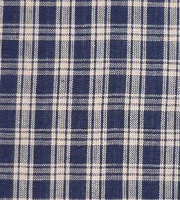 Primitive Navy/Tan Homespun Checked Fabric