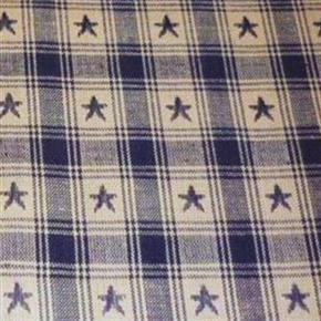 Primitive Navy/Tan Star Homespun Fabric