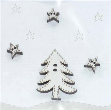 Primitive Winter White Christmas Tree and Stars