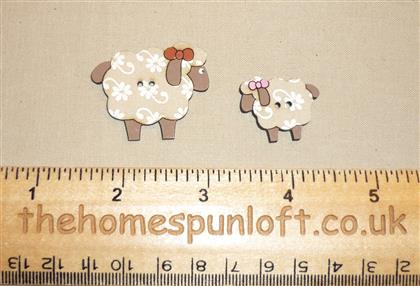 Sheep and Lamb Wooden Sew Thru Button Pack