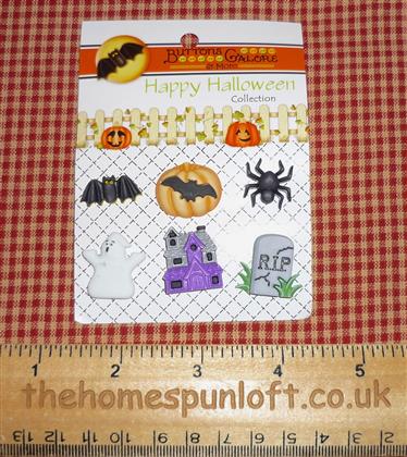 Spooky Happy Hauntings Halloween Autumn Buttons