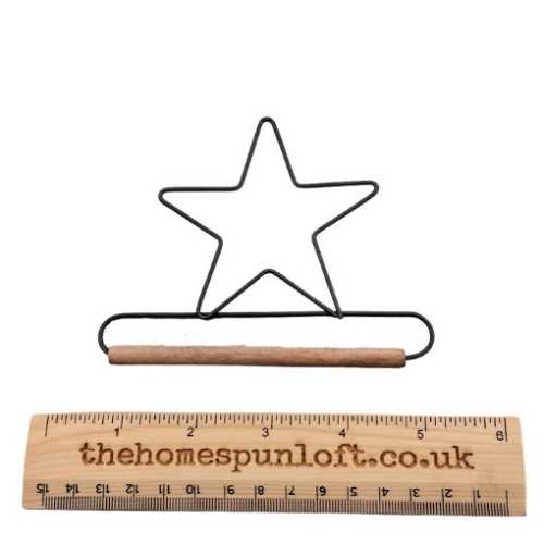 4" Star Wire Quilt Hanger With Wooden Dowel - The Homespun Loft