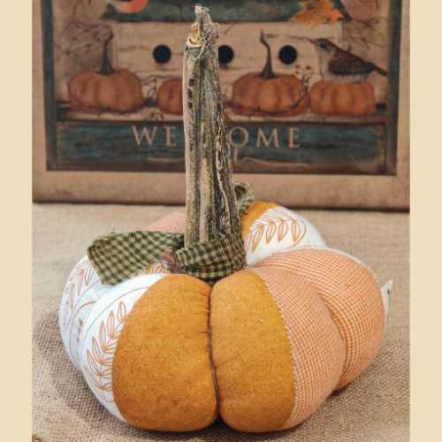 6" Handmade Fall Fabric Pumpkin Autumn - The Homespun Loft