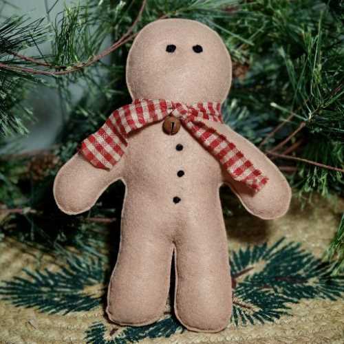 8" Primitive Baked Gingerbread Decoration - The Homespun Loft