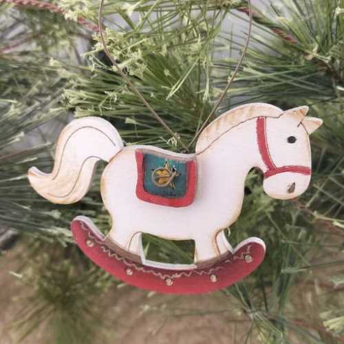 Christmas Rocking horse Primitive Decoration - The Homespun Loft