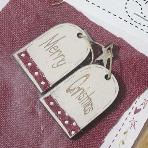 Primitive Merry Christmas Wooden Tags - The Homespun Loft