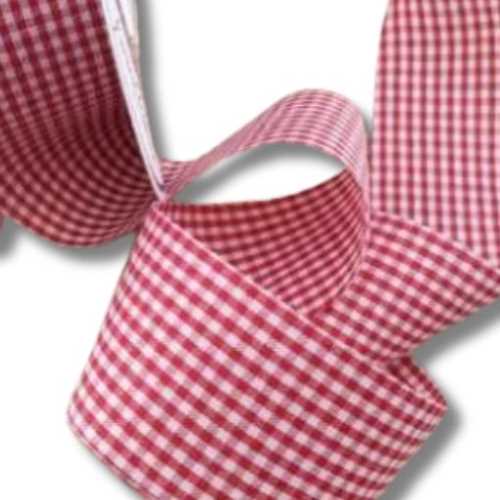 40mm Red Gingham Country Primitive Ribbon - The Homespun Loft
