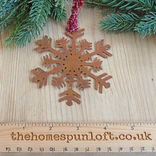 Rusty Tin Prim Snowflake Christmas Decor No. 2 - The Homespun Loft