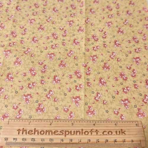 FQ YARD Mustard Floral Quilting Fabric - The Homespun Loft