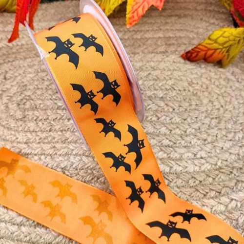 1 yard Spooky Bats Halloween Ribbon - The Homespun Loft