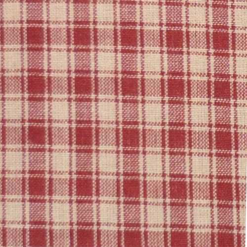 Primitive Red Tan Checked Homespun Fabric - The Homespun Loft