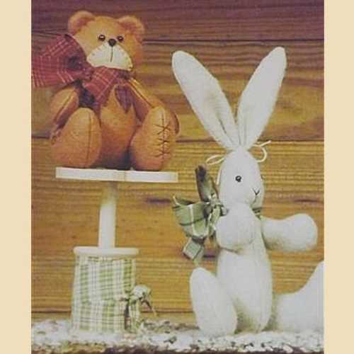 Timeworn Bear and Bunny Countryside Craft Pattern - The Homespun Loft