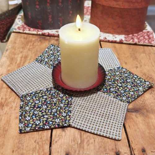 Handmade Quilted Candle Mug Table Mat Decor - The Homespun Loft