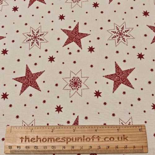 FQ WIDE Rose and Hubble Christmas Star Fabric - The Homespun Loft