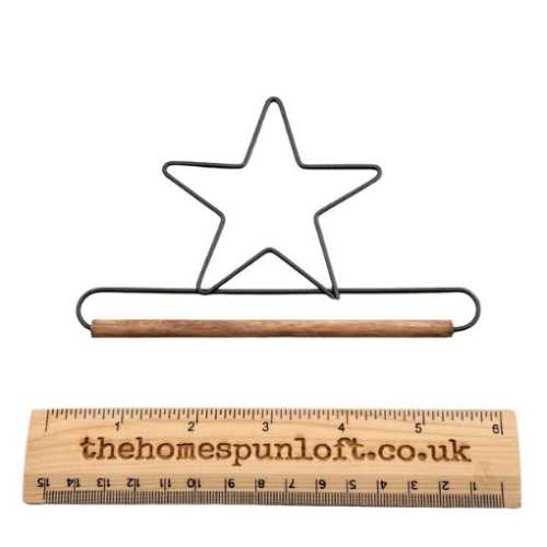 5" Star Wire Quilt Hanger With Wooden Dowel - The Homespun Loft