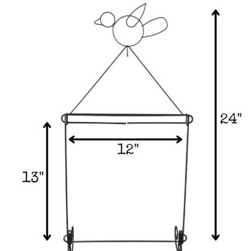 12" Bird Hanger/Stand Topper by Ackfeld Wire - The Homespun Loft