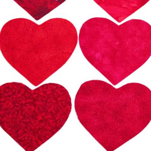 16 Barn Ruby Reds Fabric Heart Die Cut Shapes - The Homespun Loft