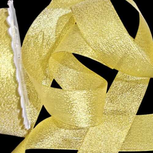 40mm Gold Glitter Christmas Ribbon - The Homespun Loft