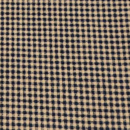 8" x 44" Primitive Mini Check Black and Tan Fabric - The Homespun Loft